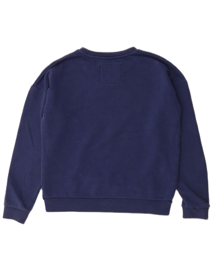 Superdry Womens Grafisk Oversized Sweatshirt Jumper UK 12 Medium Navy Blue