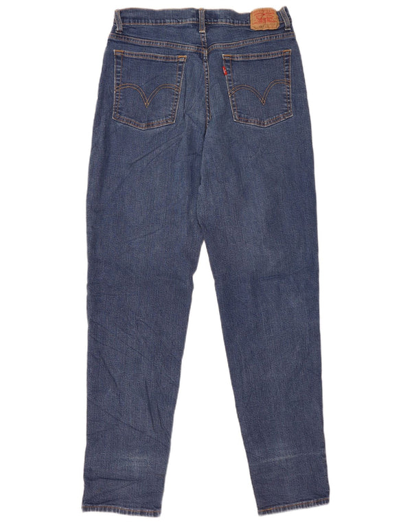 Levi's Dame 512 Højtaljede Slanke Tilspidsede Jeans Størrelse 14 Large W32 L33 Blå