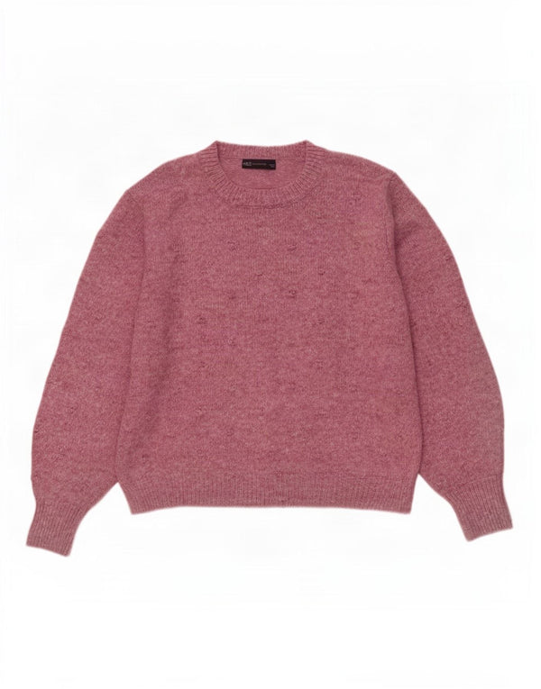 Marks & Spencer Dame sweater med rund hals DK 16 Large Pink Flecked