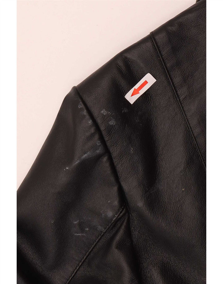 Vintage dame læderjakke IT 48 XL Sort