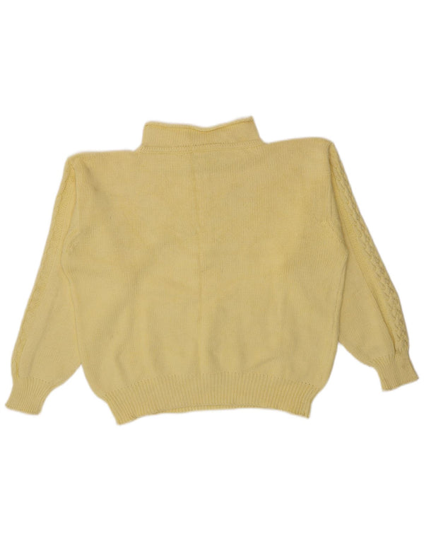 Vintage Dame Turtle Neck Jumper Sweater UK 16 Large Yellow