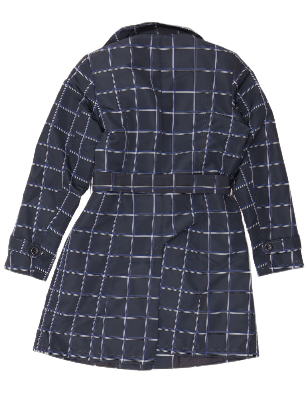 Marks & Spencer Trench Coat til kvinder UK 12 Medium Navy Blue Ternet polyester