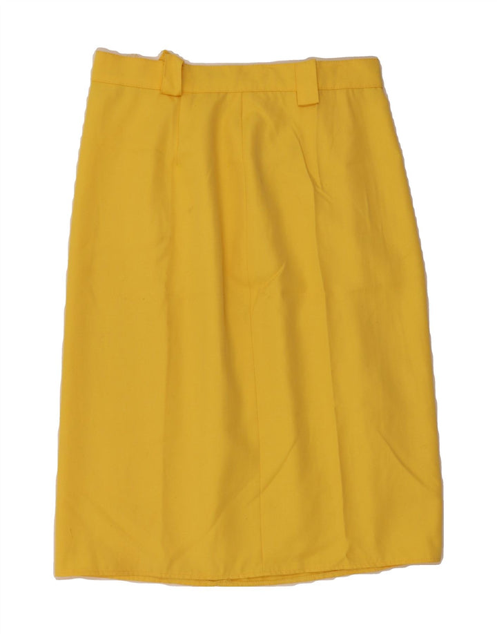 VINTAGE Womens High Waist Wrap Skirt IT 46 Large W28  Yellow Polyester Vintage Vintage and Second-Hand Vintage from Messina Hembry 