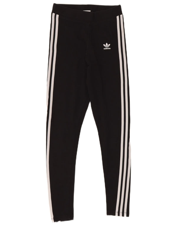 ADIDAS Womens Leggings UK 8 Small Black Bomuld