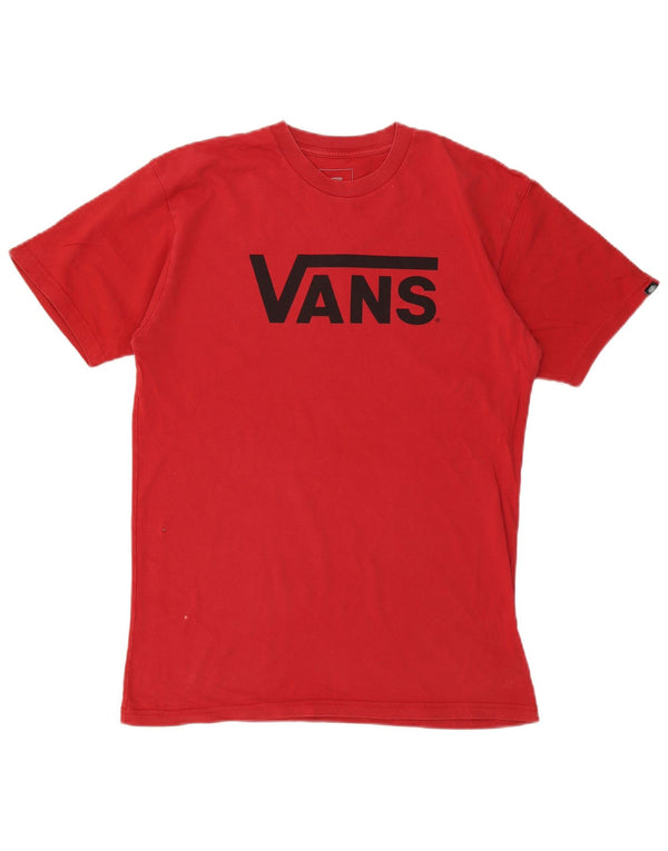 Vans Herre Classic Fit Grafisk T-Shirt Top Medium Rød Bomuld
