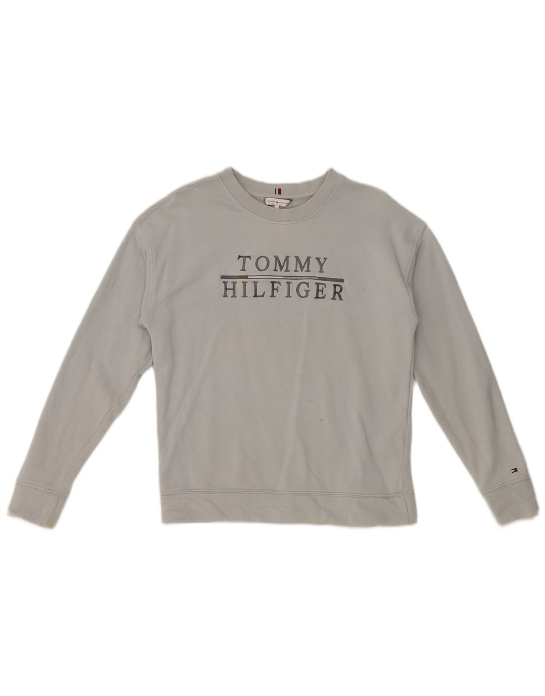 Tommy Hilfiger Dame Grafisk Oversized Sweatshirt Jumper UK 6 XS Grå