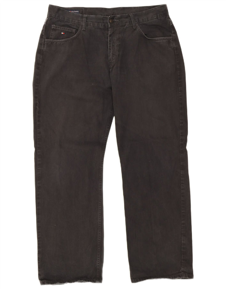Tommy Hilfiger Herre Straight Jeans W38 L32 Sort Bomuld