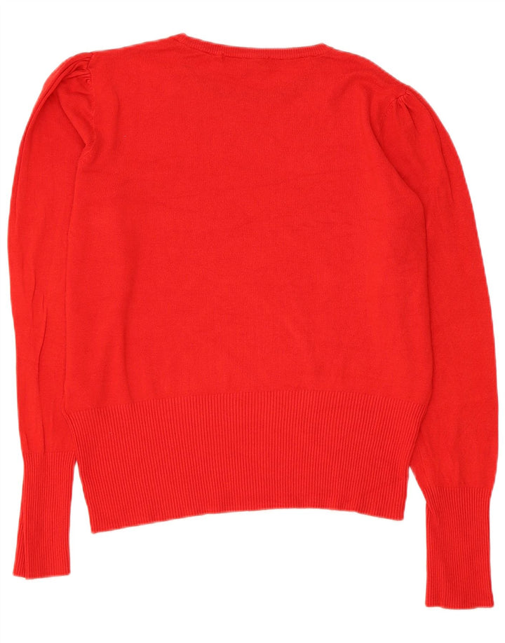 Marks & Spencer Dame sweater med rund hals DK 14 Stor rød viskose