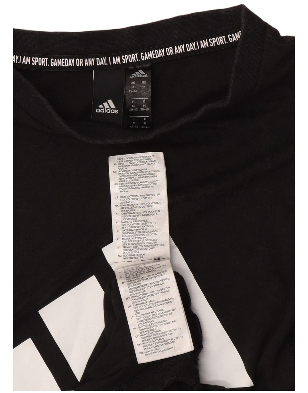 ADIDAS grafisk vest top til kvinder 12/14 medium sort polyester