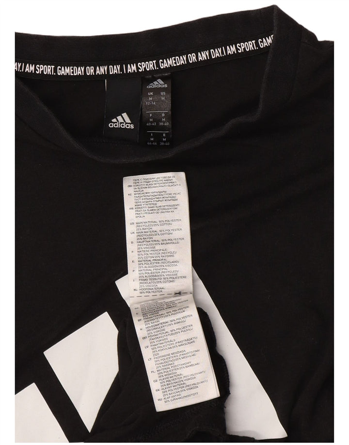 ADIDAS grafisk vest top til kvinder 12/14 medium sort polyester