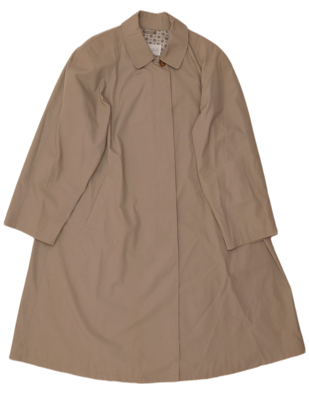 Vintage oversize regnfrakke til kvinder EU 44 XL beige bomuld