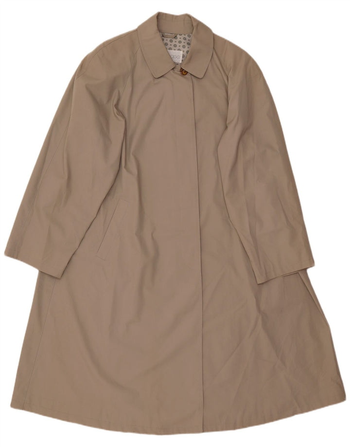 Vintage oversize regnfrakke til kvinder EU 44 XL beige bomuld