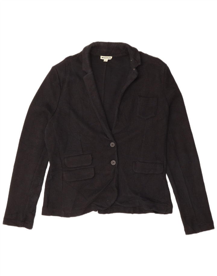 Whistles Dame 2 Button Blazer Jacket UK 16 Large Black Bomuld