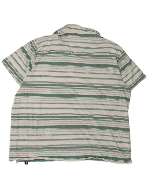 Weird Fish Herre Polo Shirt 4XL Grøn Stribet Bomuld