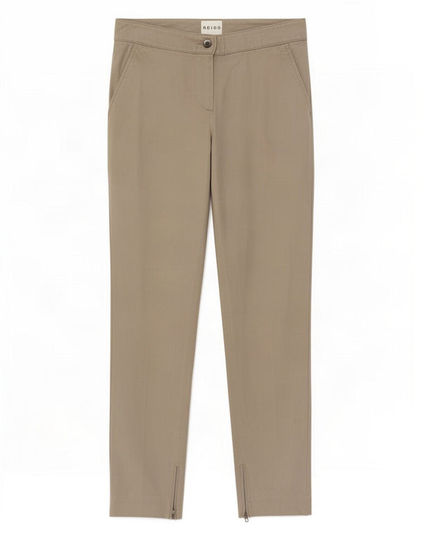 Reiss Slim Chinobukser til kvinder UK 6 XS W25 L28 Grøn viskose