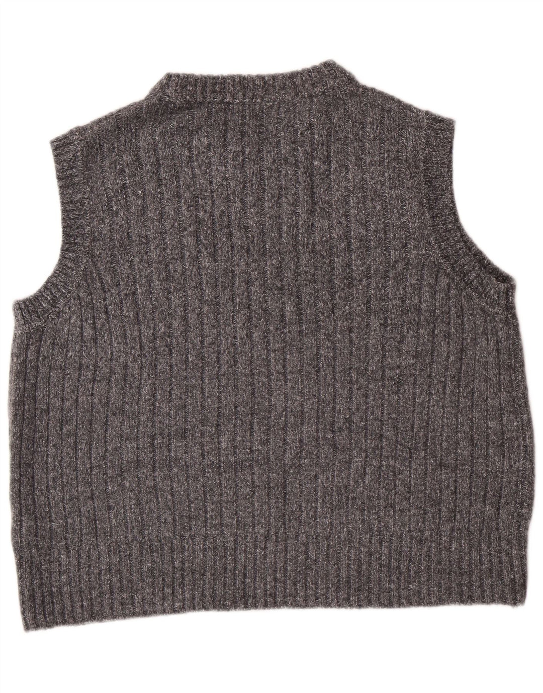 MARKS & SPENCER Dame Crop Vest Tank Top UK 16 Large Grå Polyester