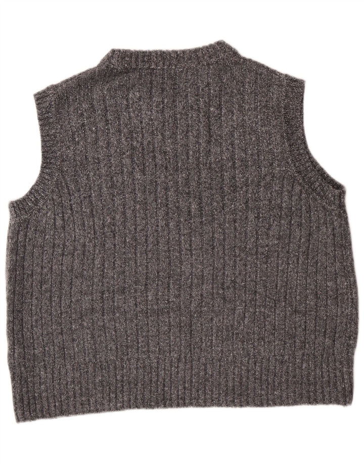 MARKS & SPENCER Dame Crop Vest Tank Top UK 16 Large Grå Polyester