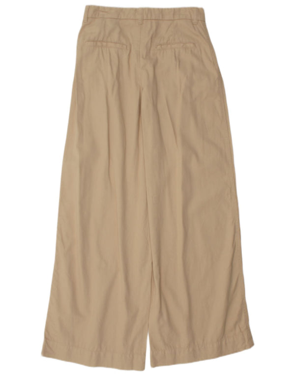 Zara Dame Chinobukser med brede ben EU 34 2XS W24 L32 Beige Bomuld