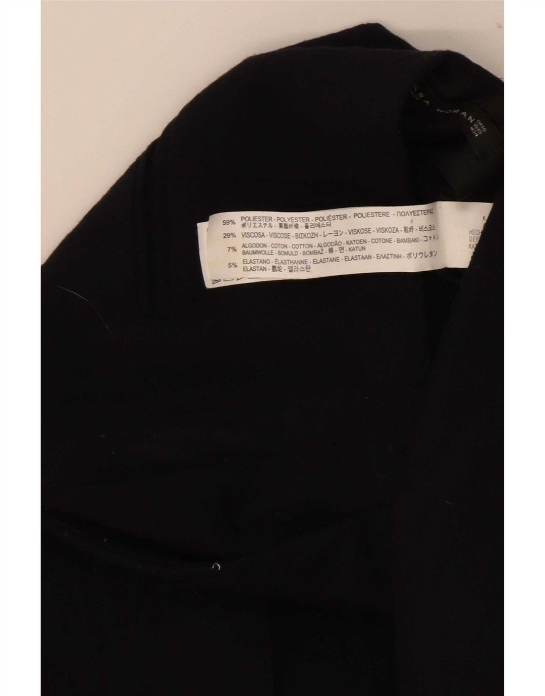 Zara Dame Slim Suit Bukser XS W25 L27 Sort Polyester