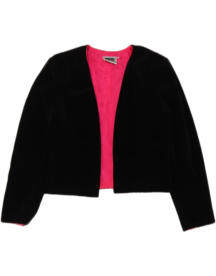 Luisa Spagnoli Dame Open Bolero Jacket IT 44 Medium Sort Bomuld