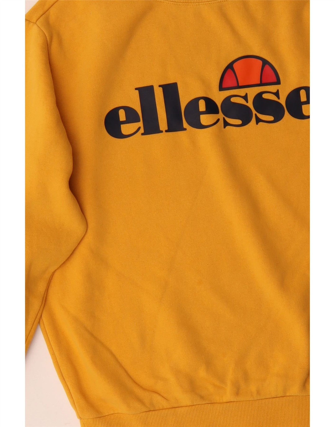 ELLESSE Grafisk Oversized Sweatshirt Jumper UK 12 Medium Gul