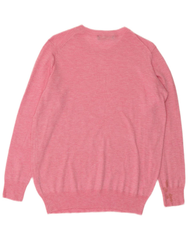 Zara Dame Boat Neck Jumper Sweater UK 10 Small Pink Flecked
