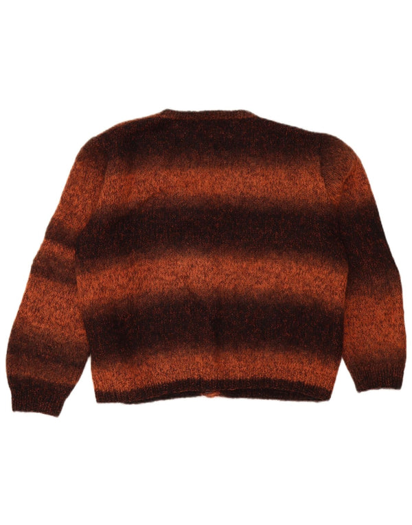 Vintage dame cardigan sweater UK 18 XL Brun Colourblock