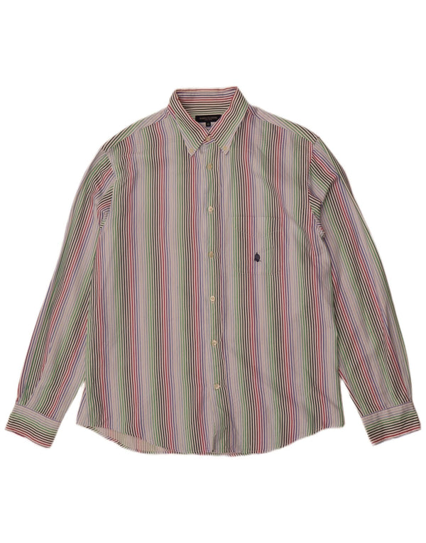 Marina Yachting Herre Slim Fit skjorte str. 45 XL Flerfarvet stribet bomuld