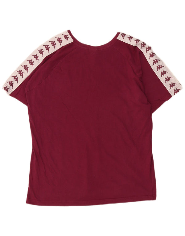 Kappa Herre grafisk T-shirt Top Stor Bourgogne Colourblock Bomuld