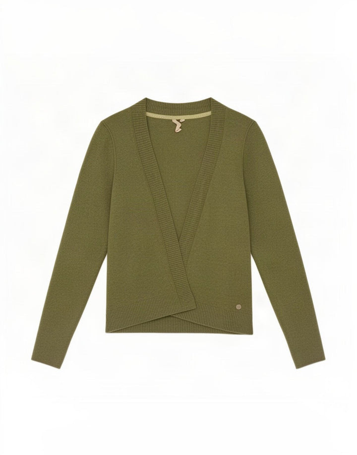 White Stuff Womens Crop Open Cardigan Sweater UK 12 Medium Green Viscose