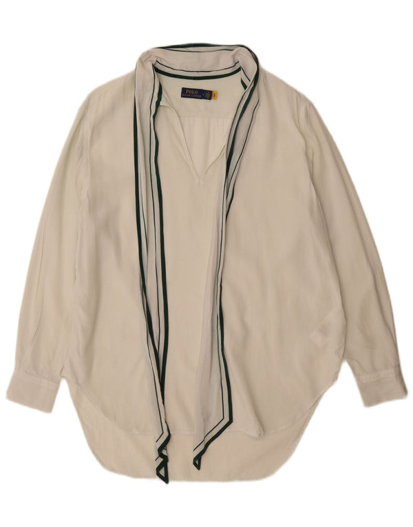 Polo Ralph Lauren Dame Longline Oversized Pullover Shirt US 4 Small White