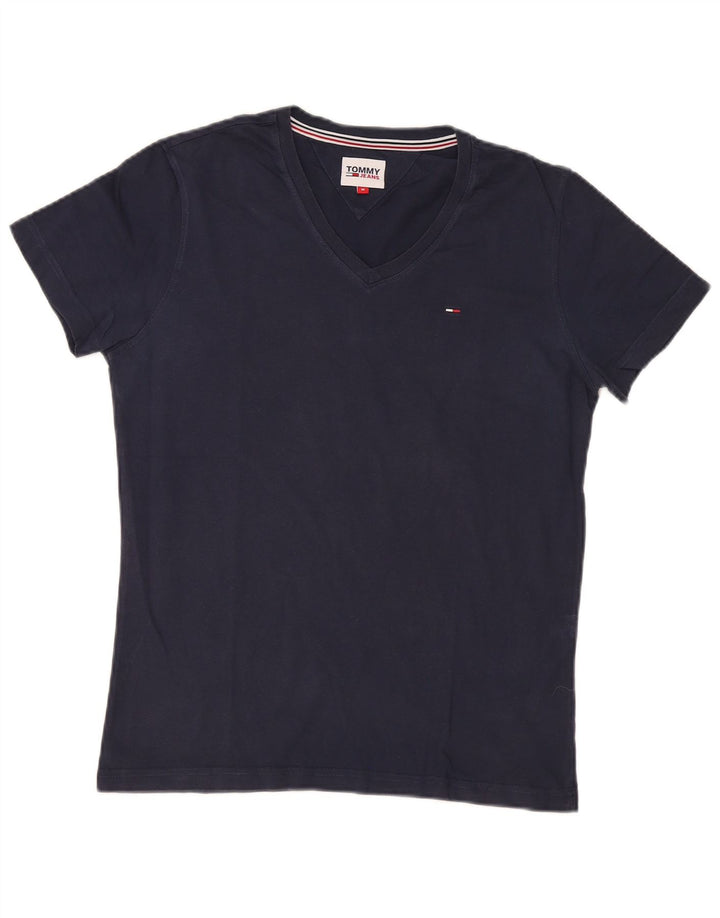 Tommy Hilfiger Herre T-Shirt Top Medium Marineblå Bomuld
