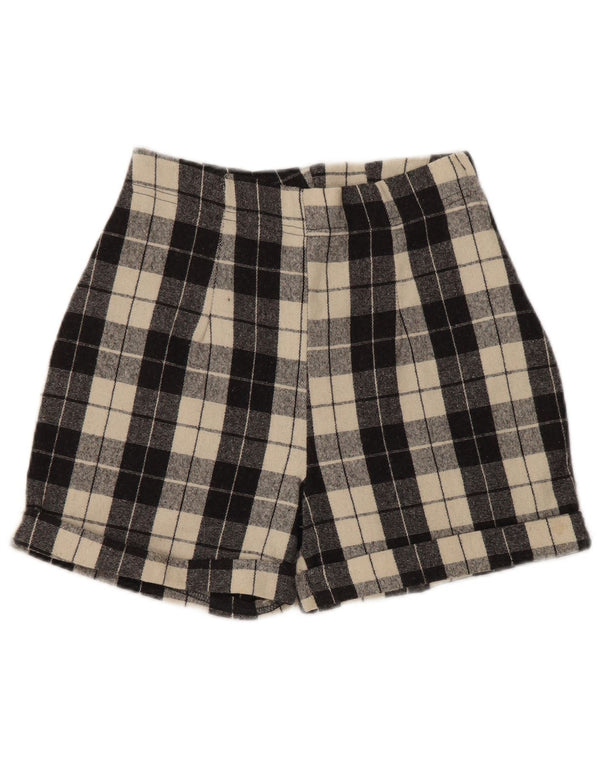 Phard kvinders højtaljede fritidsshorts W24 XS sort ternet uld
