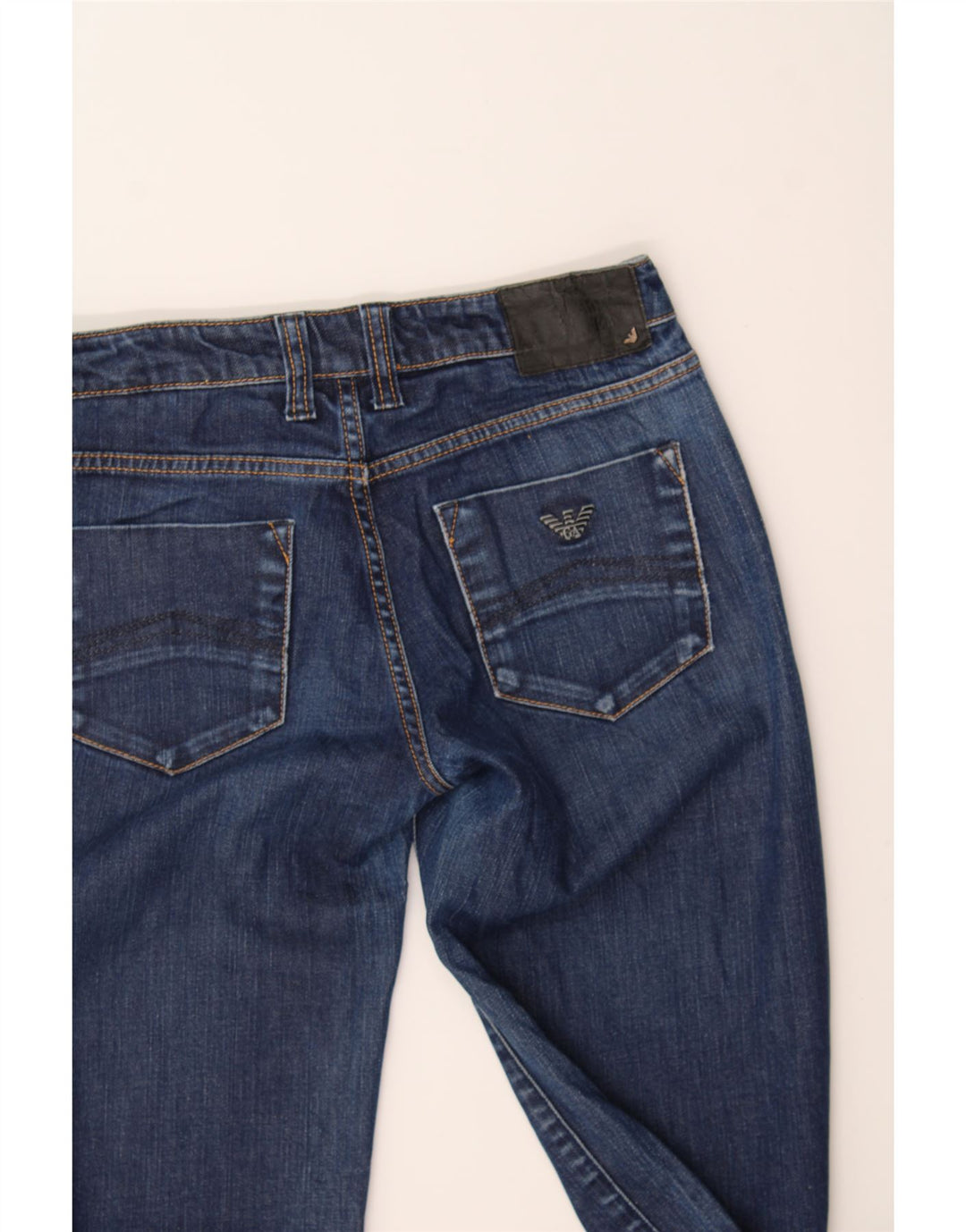 ARMANI Womens Straight Jeans W26 L29 Blue Cotton Vintage Armani and Second-Hand Armani from Messina Hembry 