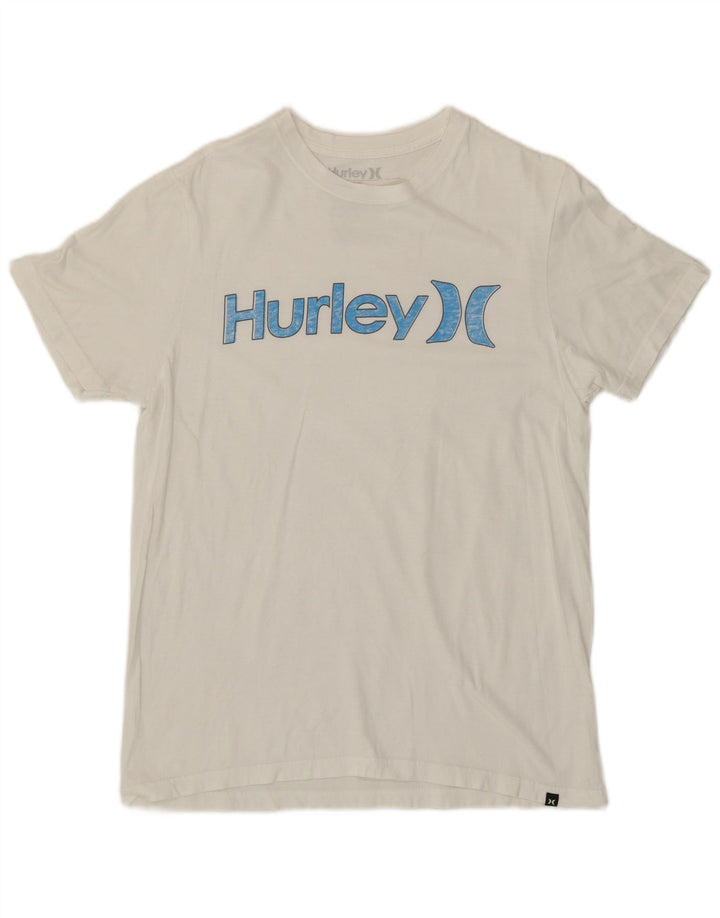 Hurley Herre Grafisk T-Shirt Top Medium Hvid Bomuld