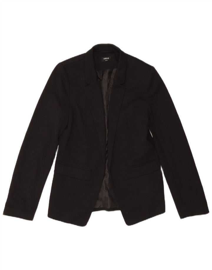Oasis Womens Open Blazer Jacket UK 8 Small Black Polyester