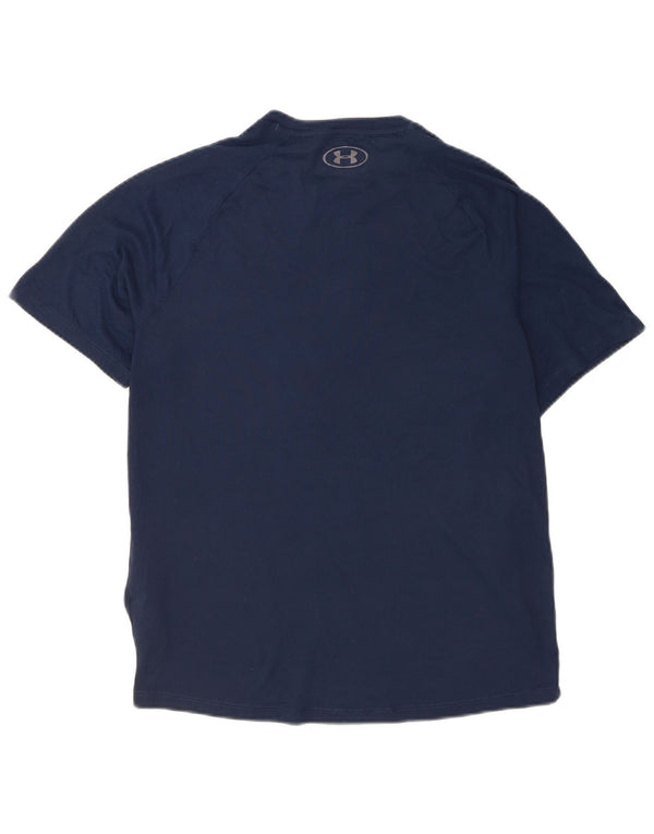 Under Armour Herre T-Shirt Top Medium Marineblå Polyester