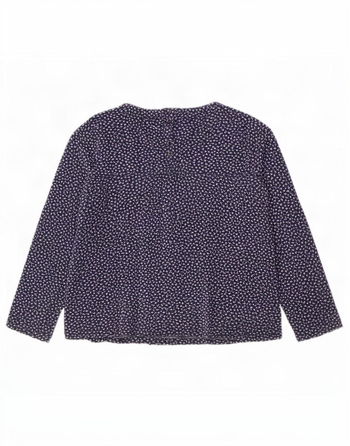 Fat Face Kvinders abstrakt mønster Top Langærmet UK 16 Large Navy Blue
