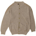Vintage herre cardigan sweater IT 52 Stor beige geometrisk hør
