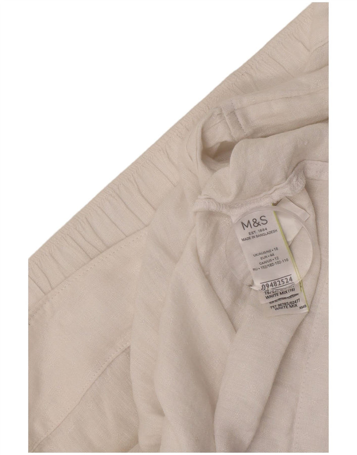 Marks & Spencer A-line nederdel til kvinder UK 16 Large W36 White Linen