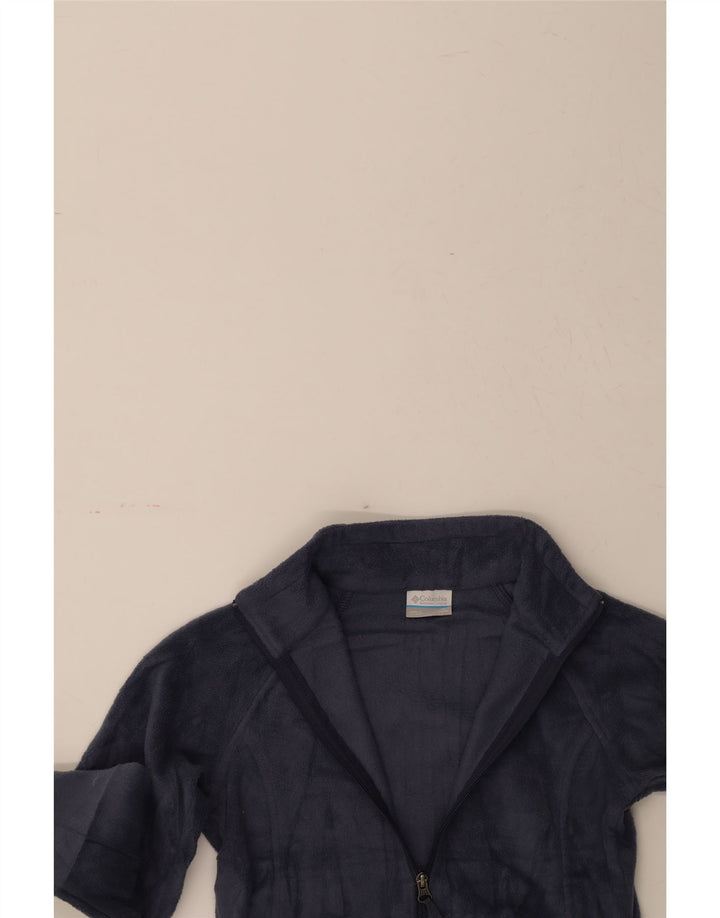 COLUMBIA Girls Fleece Jacket 10-11 Years Medium Navy Blue Polyester Vintage Columbia and Second-Hand Columbia from Messina Hembry 