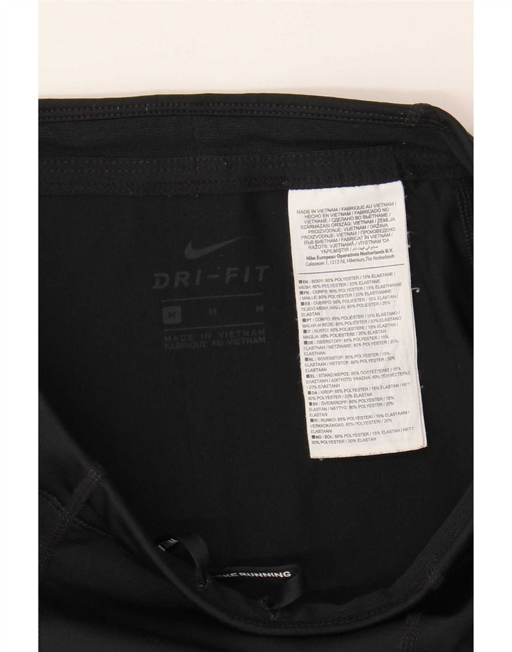 Nike Dame Dri Fit Leggings UK 12 Medium Sort Polyester