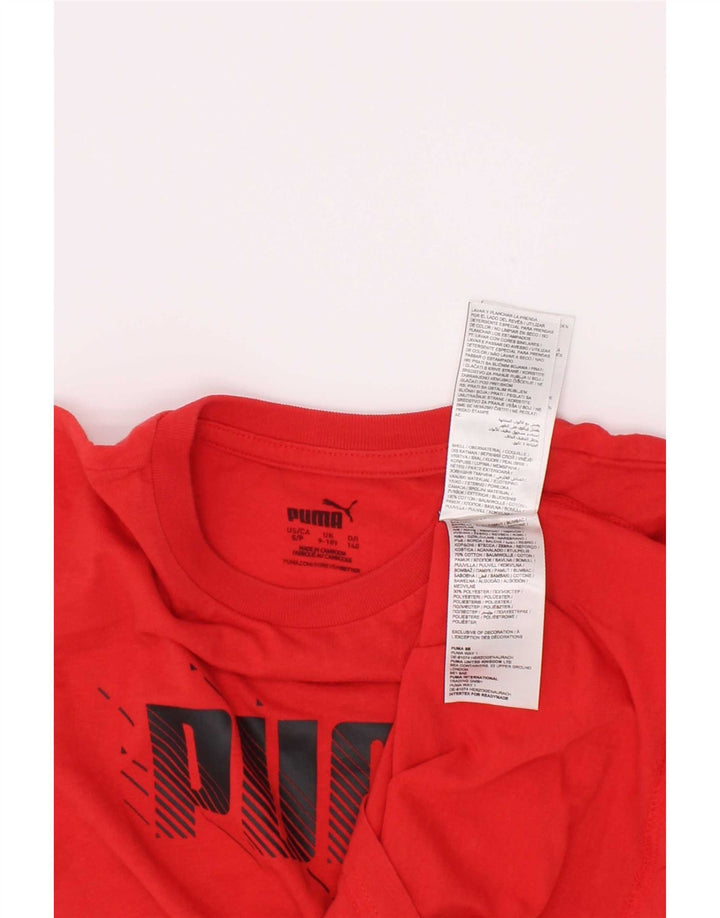 Puma drenge grafisk t-shirt top 9-10 år rød bomuld