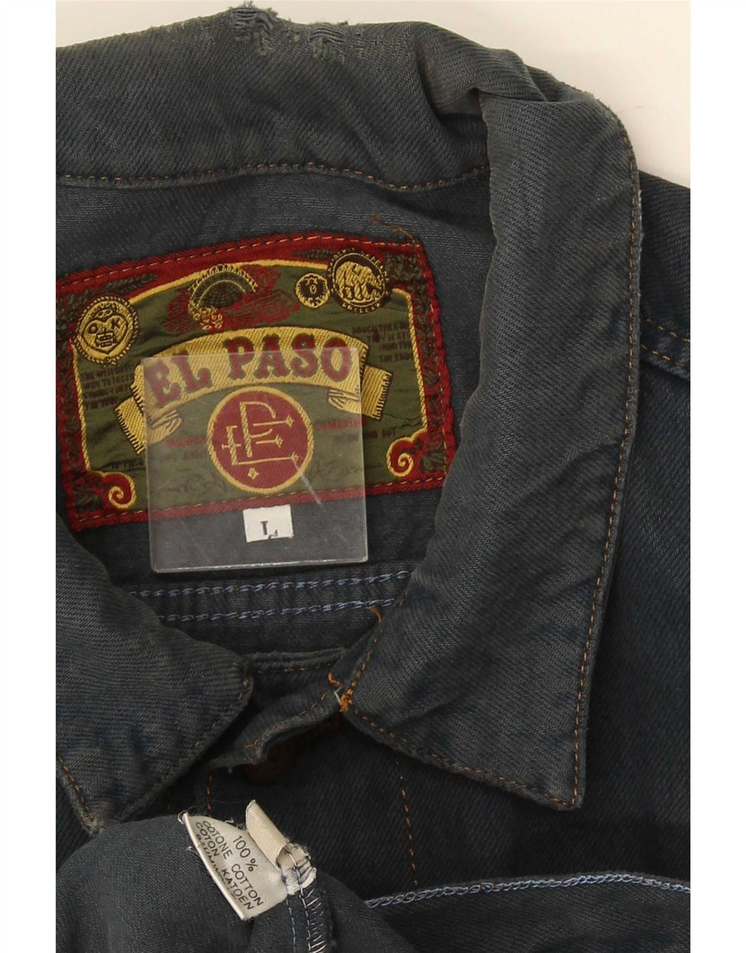 El Paso Herre denimjakke UK 40 Stor Blå Bomuld