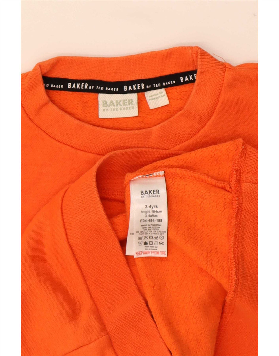 Ted Baker Boys Grafisk Sweatshirt Jumper 3-4 år Orange Bomuld