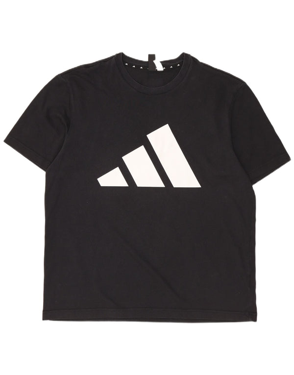 Adidas Grafisk T-shirt top til mænd, stor sort bomuld
