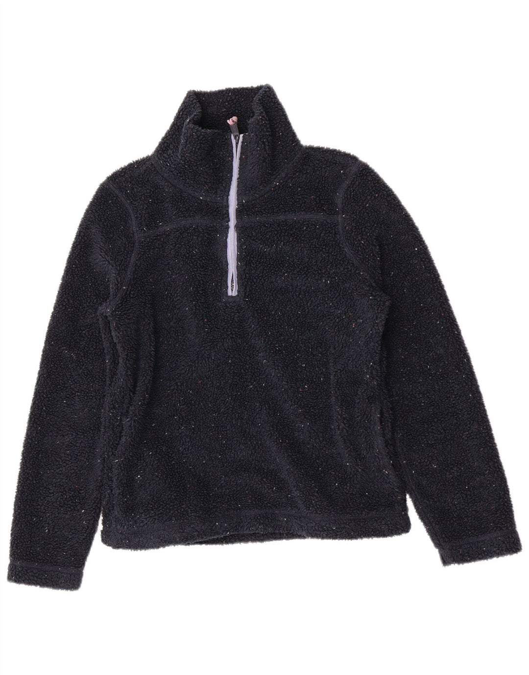 Fedt ansigt kvinders lynlås hals Fleece Jumper UK 8 Lille marineblå polyester