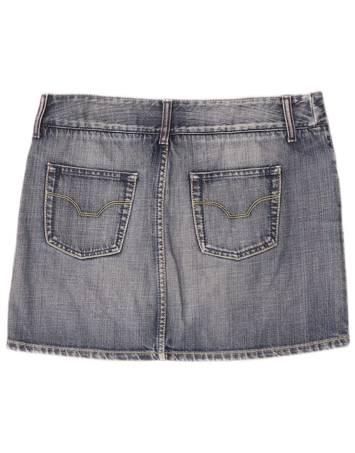 Benetton Dame Mini Denim Nederdel IT 44 Medium W32 Blå Bomuld