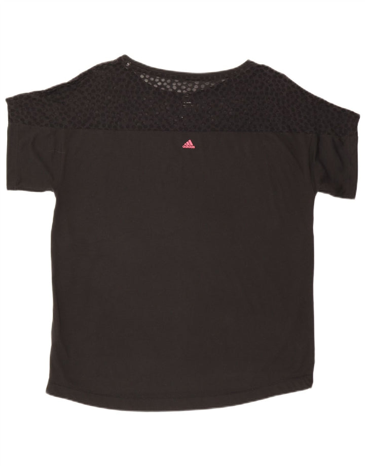 Adidas Dame Grafisk T-Shirt Top UK 16 Large Black Polka Dot Polyester