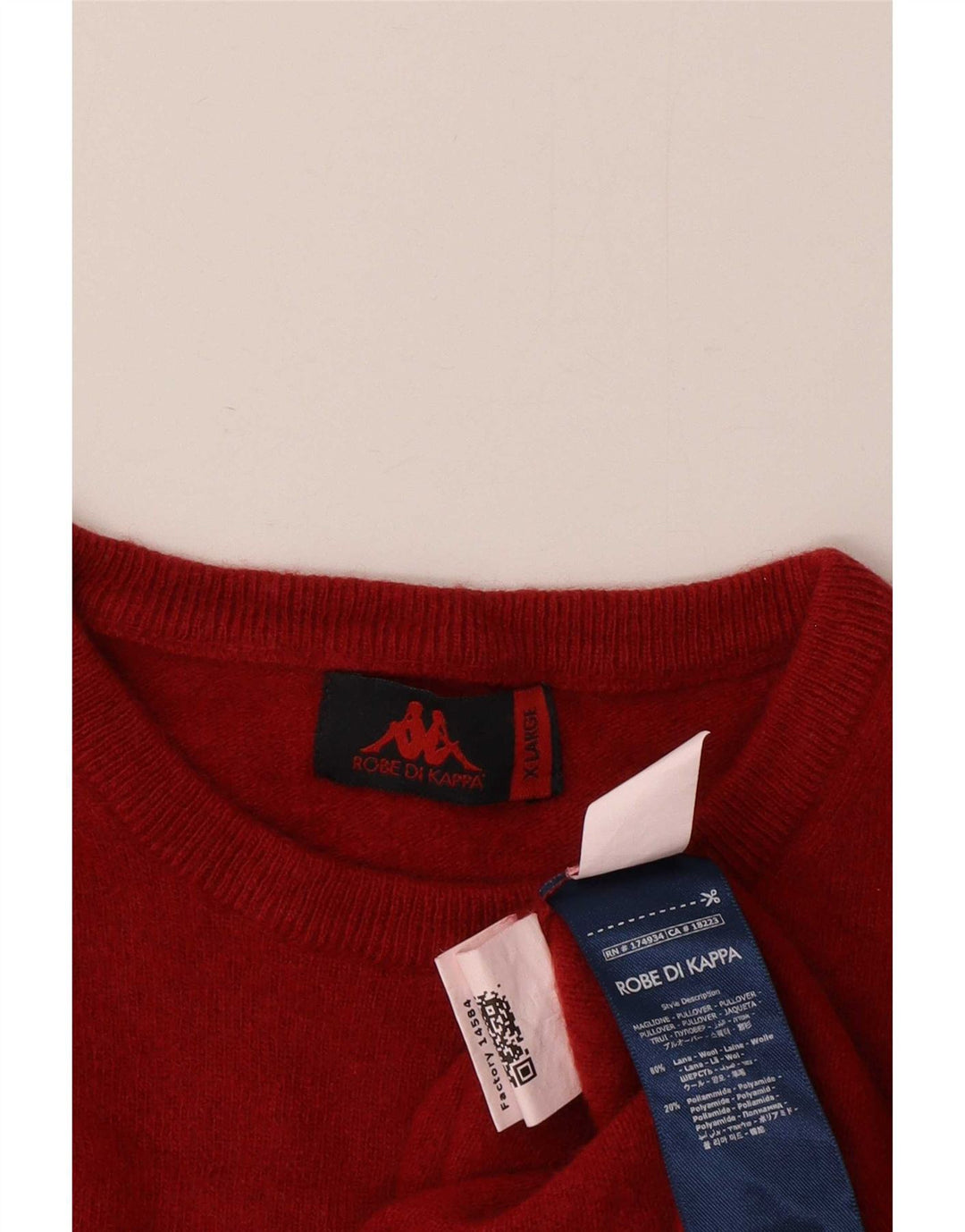 Kappa dame sweater med rund hals DK 18 XL rød uld